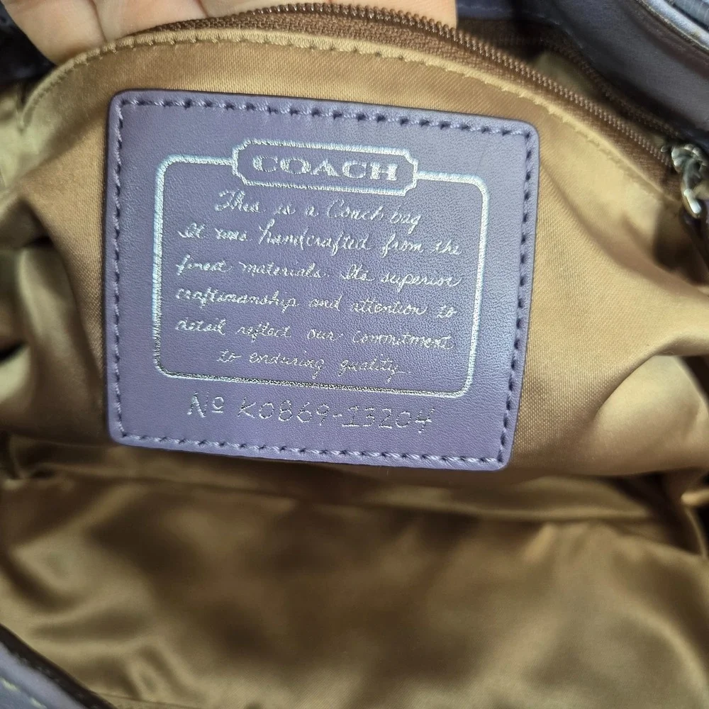 Vintage Coach Mini Legacy Drawstring East West Hobo Bag Y2k RARE 13204 Purple